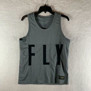 Nike Fly Tank Women's Small Gray Dri-Fit Performance Round Neck Pullover 7979